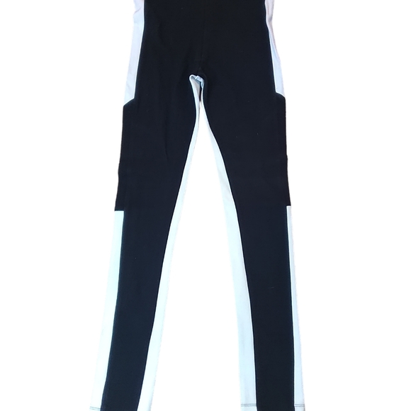 BCBGMaxazria Woman's Jeremah Color Block Paneled White/Black Leggings Small - Picture 2 of 7